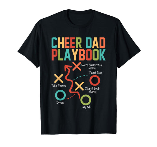 Cheer Dad Playbook Cheerleading Dad Father's Day Mens T-Shirt