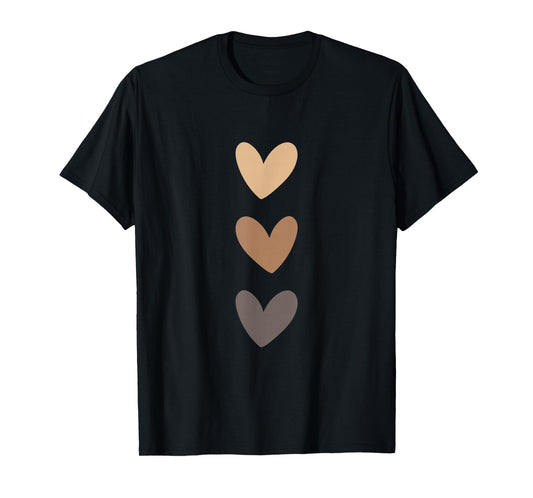 Heart Brown Graphic Drawing Heart Love Minimalist T-Shirt