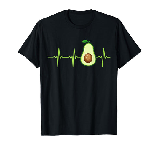 Avocado Heartbeat T-Shirt Avocado Shirt Gift Vegan Men Women T-Shirt