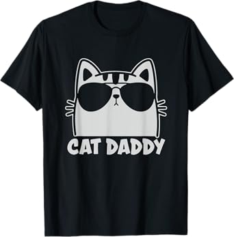 Cool Cat Daddy Sunglasses Funny Cat Lover Gift Father's Day T-Shirt