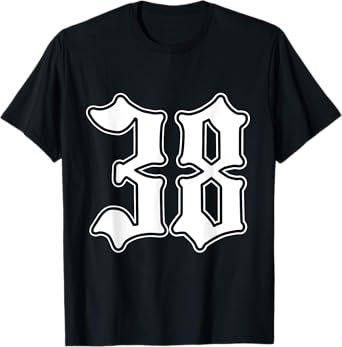 #38 White Number 38 Latino Sports Fan Team Cholo Easy T-Shirt