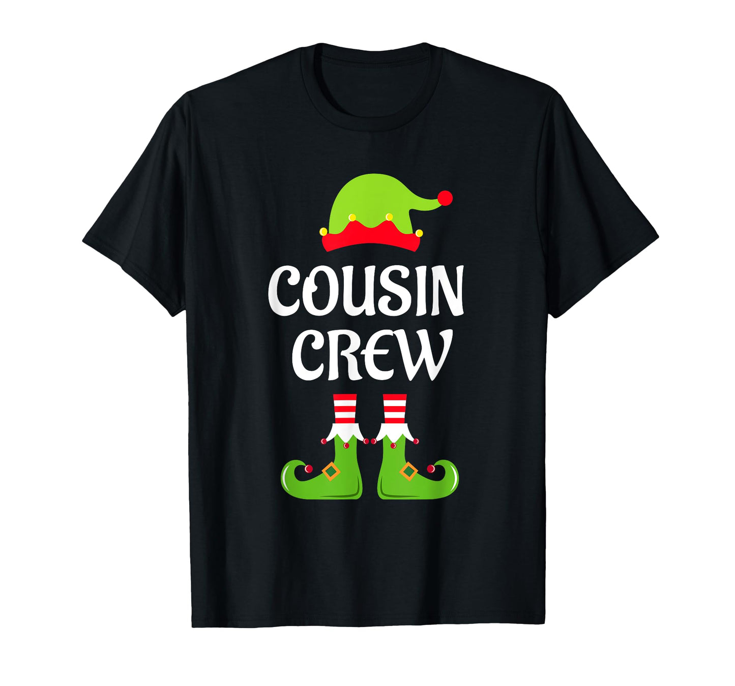 Cousin Crew Elf Christmas Funny Xmas Family Matching Pajamas T-Shirt