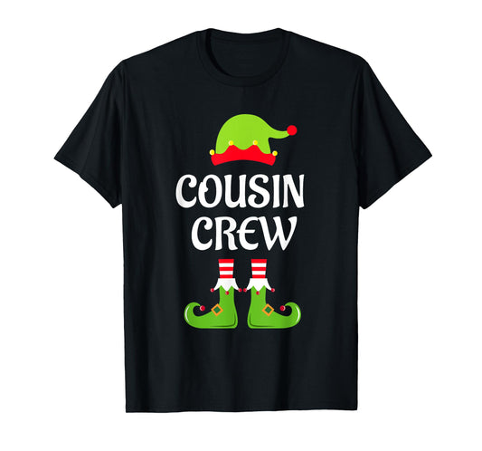 Cousin Crew Elf Christmas Funny Xmas Family Matching Pajamas T-Shirt