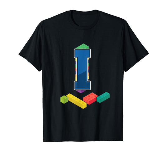 Letter I Master Builder Alphabet Last Name Building Blocks T-Shirt