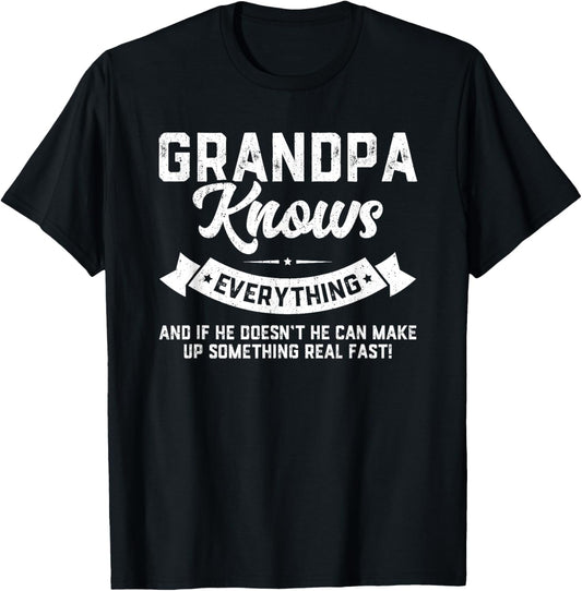 Grandpa Knows Everything 60th Gift Funny Father's Day T-Shirt