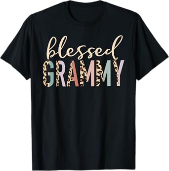 Blessed Grammy Cute Leopard Print T-Shirt