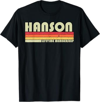 HANSON Surname Funny Retro Vintage 80s 90s Birthday Reunion T-Shirt