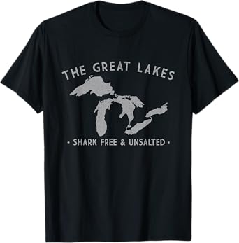 Great Lakes Shark Free And Unsalted Funny Vintage T-Shirt