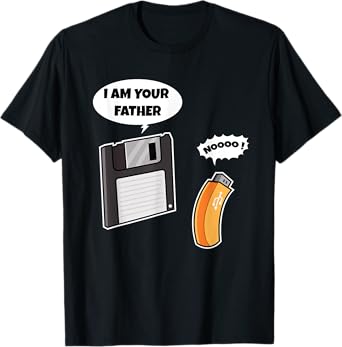 Funny Father Floppy Disk and Son USB Flash Drive Nerdy Gift T-Shirt