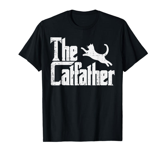 Fathers Day The Catfather Fun Cat Dad Fur Daddy Papa Parody T-Shirt