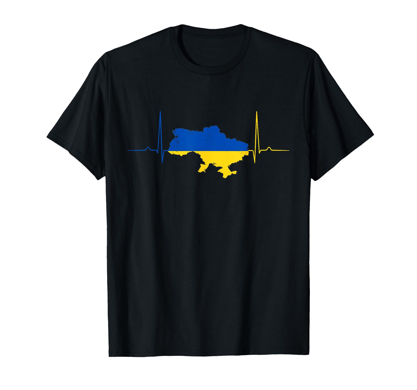 Ukraine Heart Ukrainian Heartbeat Vintage Ukraine Map T-Shirt