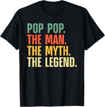 Pop Pop Art For Grandpa Grandfather From Grandkids Pop Pop T-Shirt