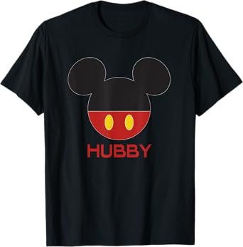 Disney Mickey Mouse Red Shorts Icon Hubby Husband Family T-Shirt