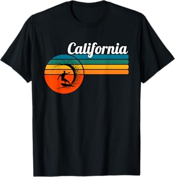 Surf California Beach Vintage Retro Surf Men Women Girls Kids T-Shirt