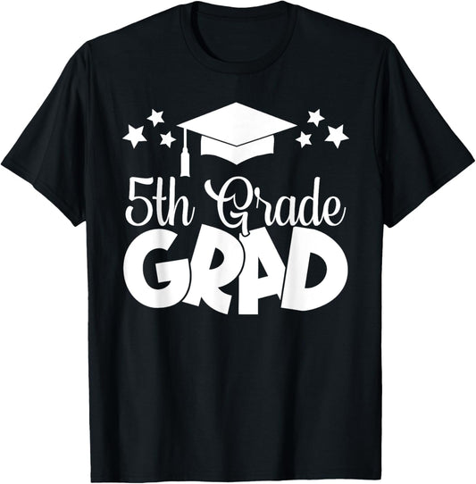 5th Grade Grad 2024 Gifts Boys Girls Graduation Cap, Gown T-Shirt