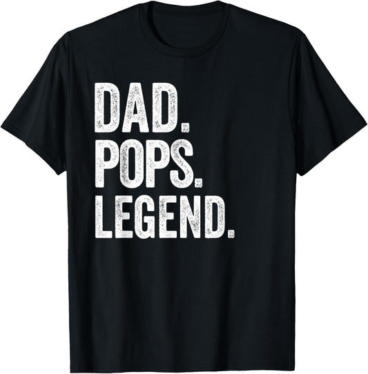 Dad Pops Legend - Vintage Distressed Bold Pops Graphic T-Shirt