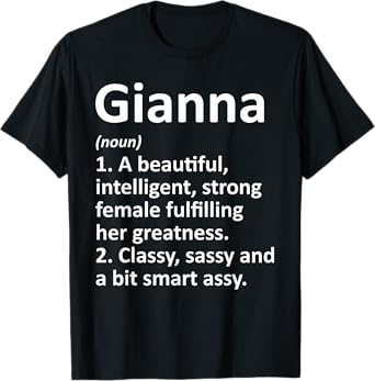 GIANNA Definition Personalized Name Funny Christmas Gift T-Shirt