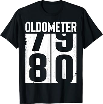 Funny 80 Years Old 80th Birthday Odometer Oldometer Men T-Shirt