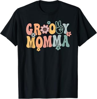 Groovy Momma Retro Mom Matching Family 1st Birthday Party T-Shirt