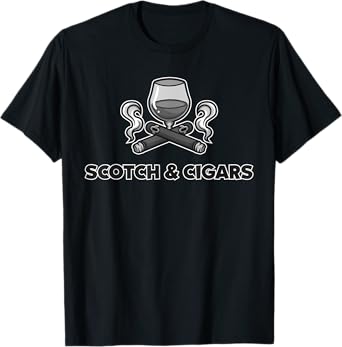 Cute Scotch Cigars Lover Gift | Drinker Smoker Father's Day T-Shirt