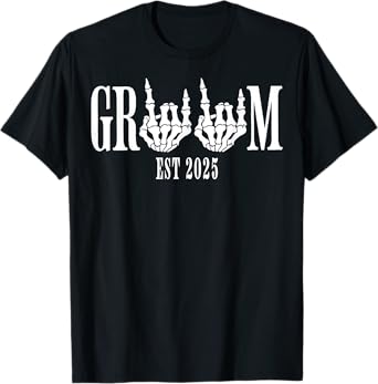 Halloween Engagement Wedding Bride Groom Skeleton Spooky T-Shirt