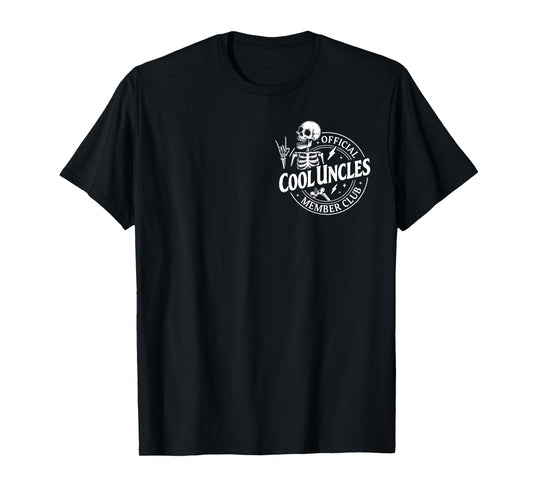 Father's Day Funny Official Member Cool Uncles Club Skeleton T-Shirt