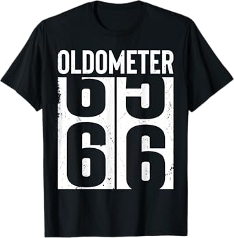 Funny 66 Years Old 66th Birthday Odometer Oldometer Gift Men T-Shirt