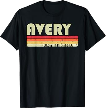AVERY Surname Funny Retro Vintage 80s 90s Birthday Reunion T-Shirt