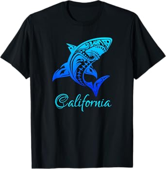 California Vacation Vintage Retro Shark T-Shirt