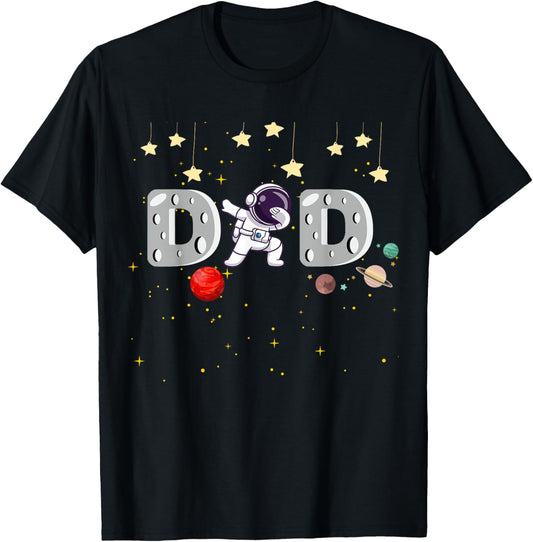 Father's Day Dad Astronaut Space Birthday Planets Daddy T-Shirt