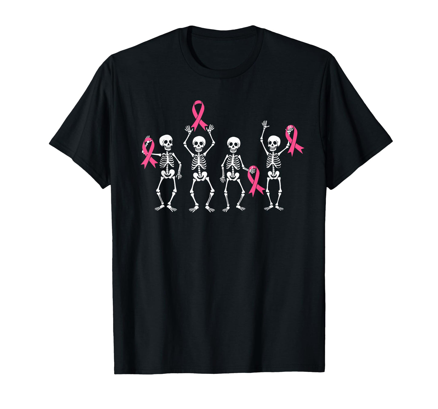 Skeletons Pink Ribbon Family Breast Cancer Awareness T-Shirt