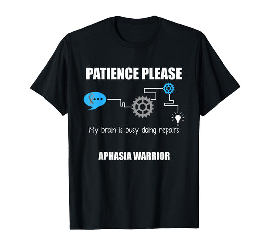 Aphasia Awareness Month Funny Gifts Aphasia Warrior Patience Survivor Awareness DA1 Black Women's Modern Casual Humorous T-Shirt