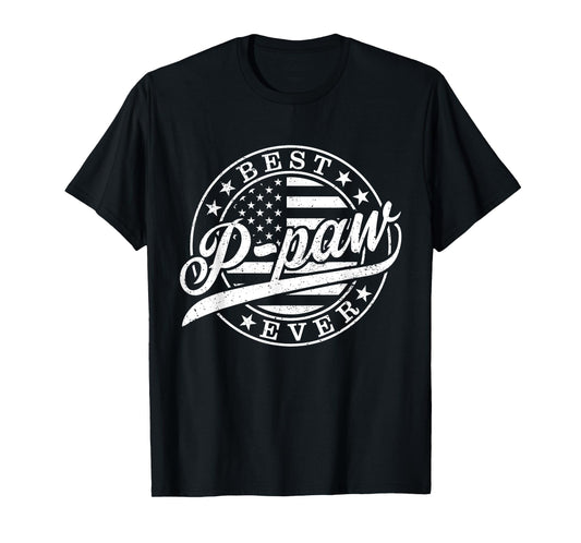 Best P-paw Ever American US Flag Funny Father's Day T-Shirt