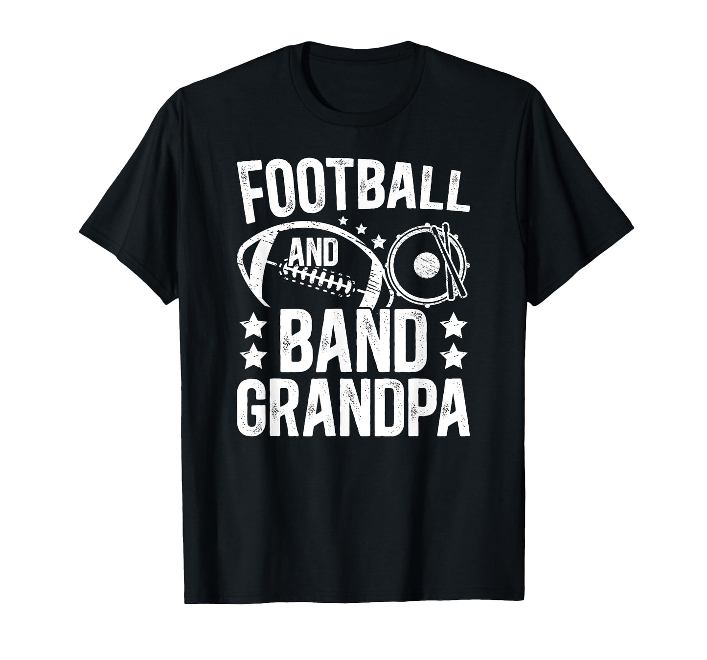 Football And Band Grandpa Marching Band & Football Grandpa T-Shirt