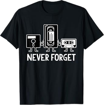 Vintage Retro Floppy Disk, VHS Tape, Cassette - Never Forget T-Shirt