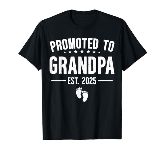 1st Time Grandpa Est 2025 New First Grandpa 2025 Grandfather T-Shirt