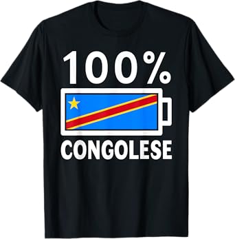 Congo Republic Flag | 100% Congolese Battery Power Tee T-Shirt