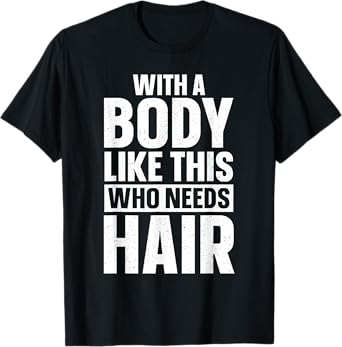 Cool Bald Guy Design For Men Dad Husband Bald Head Bald Man T-Shirt, Small, Black