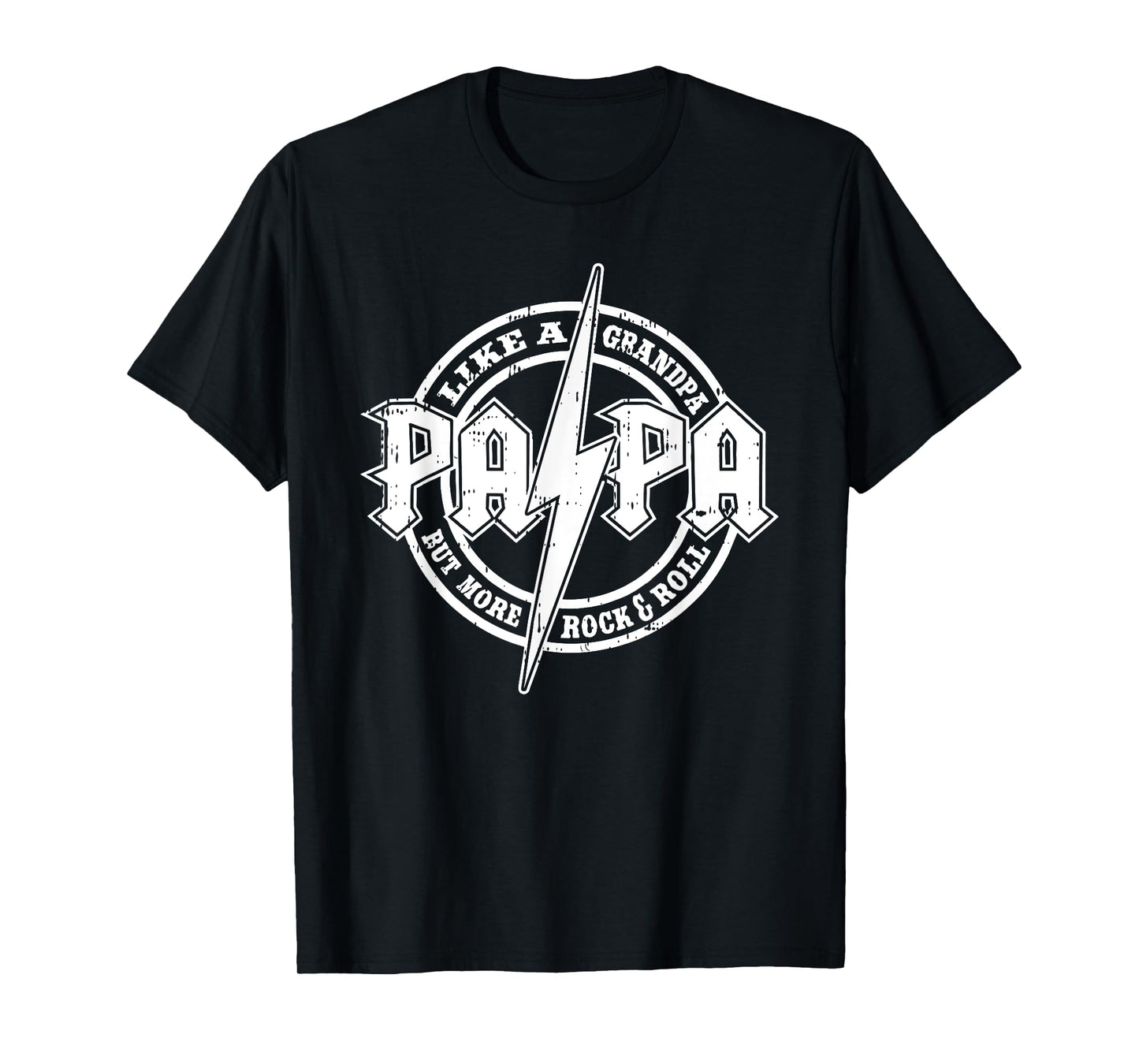Papa Like A Grandpa Fathers Day Rocker Dad Rock Music Men T-Shirt