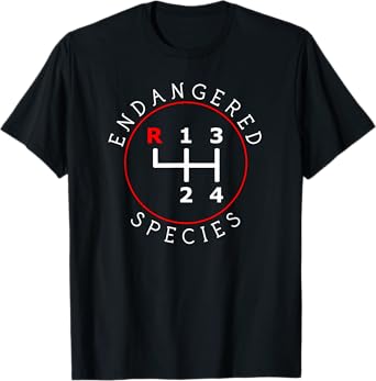 Endangered Species Manual Gearbox Stick Shift 4 Speed 1320 T-Shirt