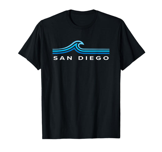 San Diego California Souvenir Waves Vintage Mens Womens Boys T-Shirt