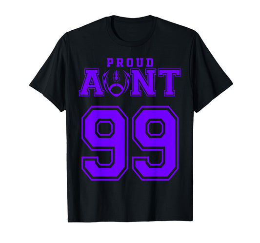 Custom Proud Football Aunt Number 99 P Personalized T-Shirt