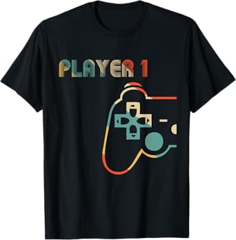 Matching Video Gamers Couple Player 1 Player 2 T-Shirt