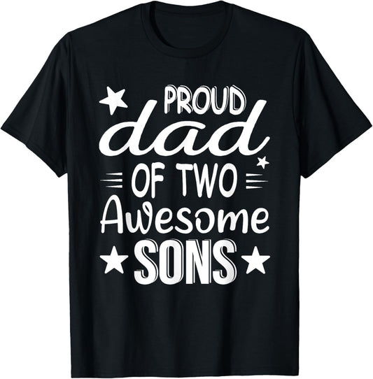 Men Dad Of 2 Boys Two Sons Father's Day T-Shirt