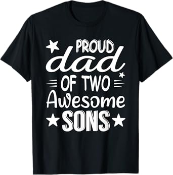 Men Dad Of 2 Boys Two Sons Father's Day T-Shirt