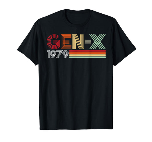 Gen X 1979 Retro Generation Xer Vintage Text Style T-Shirt