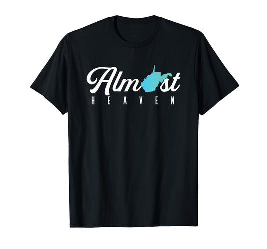 Almost Heaven West Virginia Map | American USA State T-Shirt