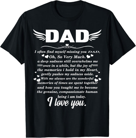 Dad In Heaven Memory Of My Dad Papa Grandpa Remembrance Day T-Shirt