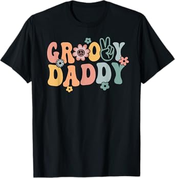 Groovy Daddy Retro Dad Matching Family 1st Birthday Party T-Shirt