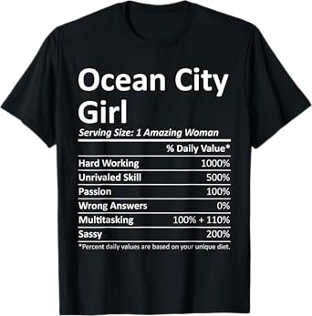 OCEAN CITY GIRL NJ NEW JERSEY Funny City Home Roots USA Gift T-Shirt